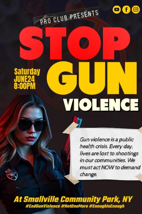 Stop Gun Violence Video Iphosta template
