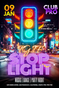 Stop Light Party Ads Affiche template
