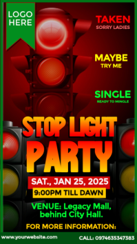 Red Stop Light Party Instagram-verhaal Template