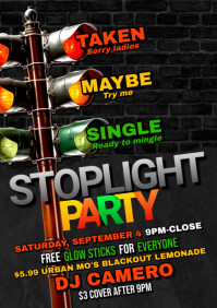 Stop Light Party Flyer A5 template