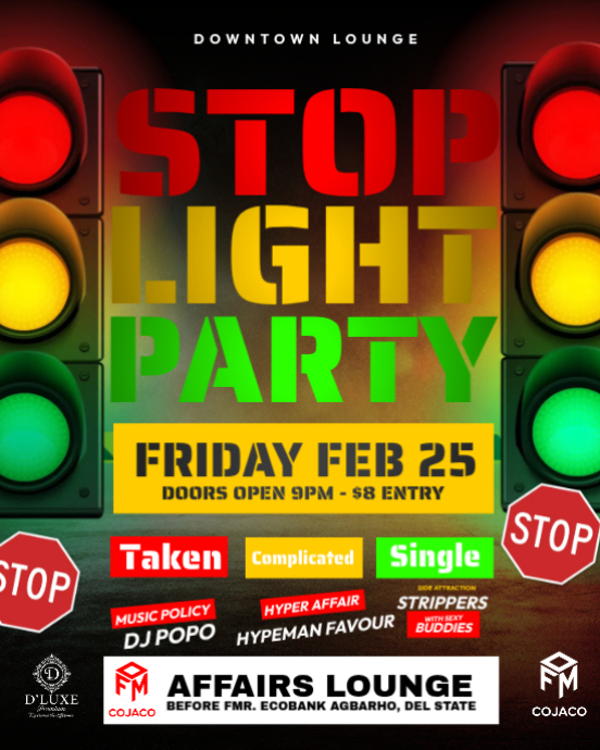 Stop Light Party Night Template | PosterMyWall