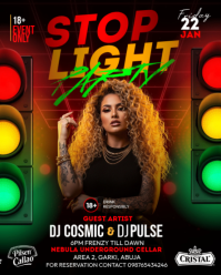 Stop Light Party Night Instagram Portrait template