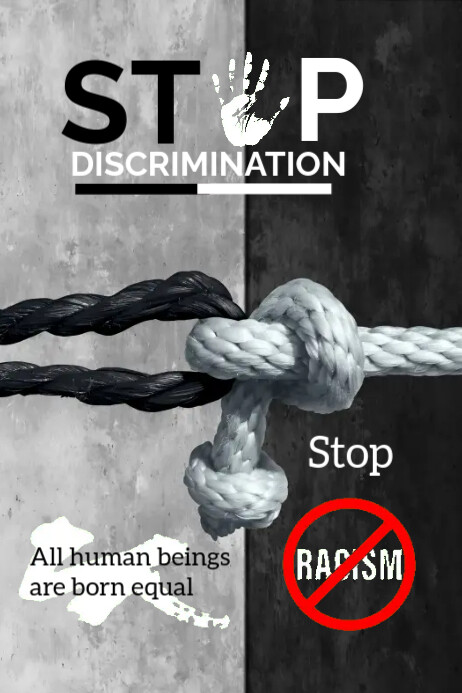 STOP RACISM/DISCRIMINATION Template | PosterMyWall