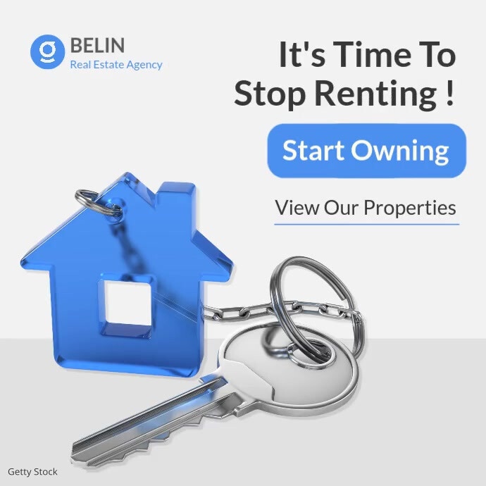 Copy of stop renting start owning real estate adverti | PosterMyWall