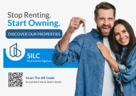 stop renting start owning real estate printab Postcard template