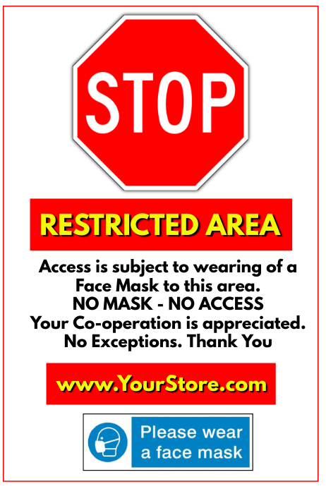 Restricted Access Poster Example Stop Restricted Area Sign