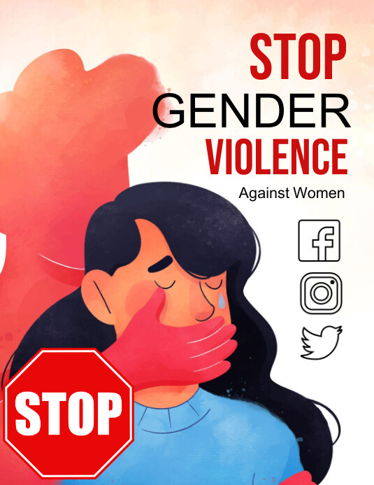 Gender Stop Stop Sexual Harassment & Gender Violence Post Template | PosterMyWall