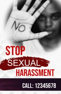 Stop Sexual Harassment Awareness Banner  Tabl Tabloid template
