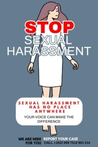 Stop Sexual harassment campaign poster design template