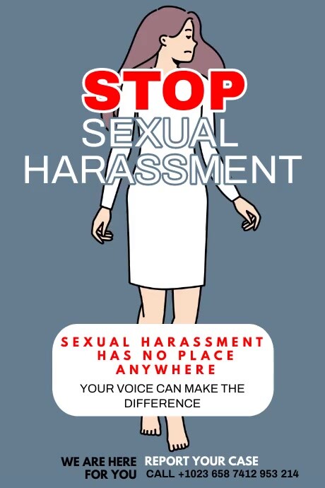 Stop Sexual harassment campaign poster design Template | PosterMyWall