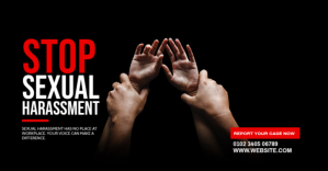 Черный Sexual Harassment Awareness Imagen Compartida en Facebook Template