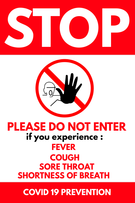 copy of stop sign covid 19 prevention postermywall