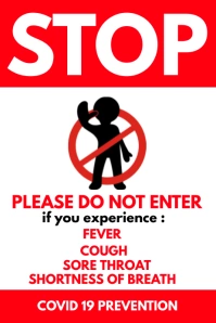 Stop sign covid 19 prevention Poster template