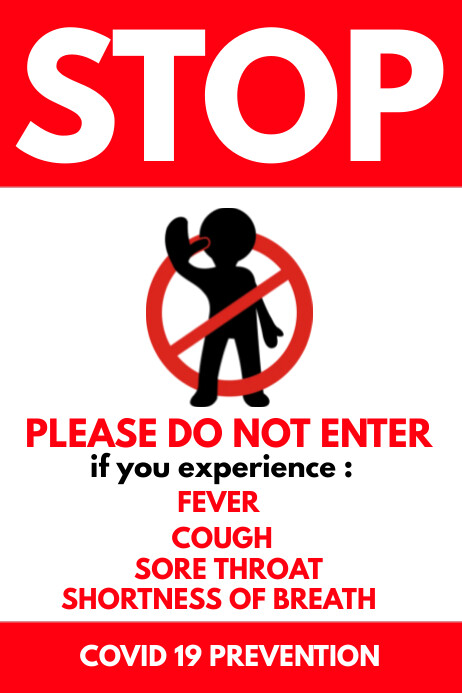 stop sign covid 19 prevention template postermywall