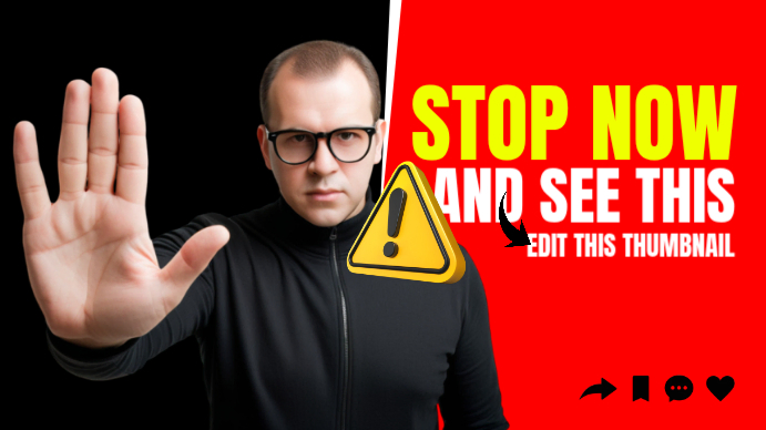 Stop Thumbnail For Youtube Template | PosterMyWall