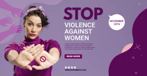 Violet Violence Against Women Awareness Изображение, которым поделились на Facebook Template