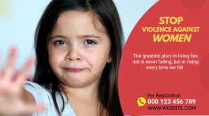 Red Violence Against Women Awareness Twitter Post Template