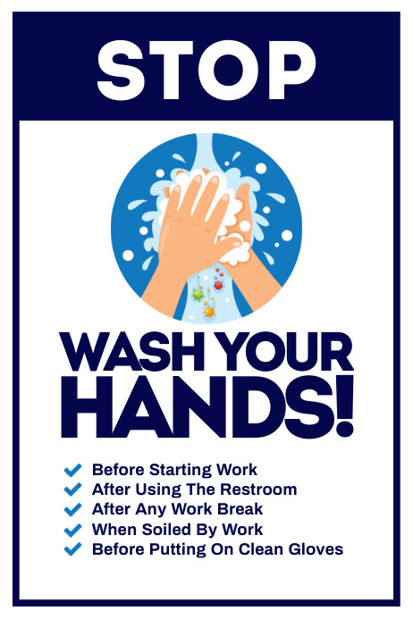 copy of stop wash your hands sign poster template postermywall