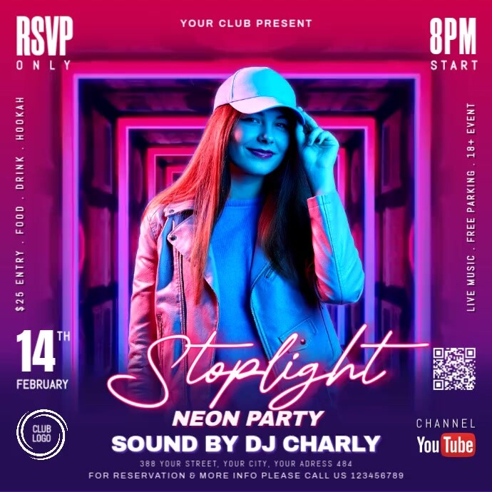 stoplight party Instagram Plasing template