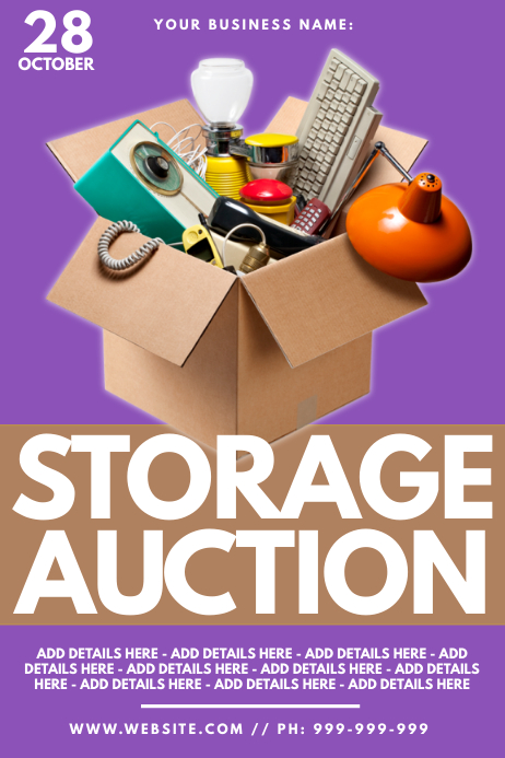 Storage Unit Auction Sheet Copy of Storage Auction Poster | PosterMyWall