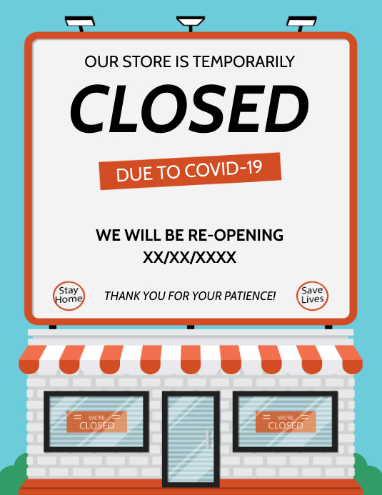 STORE CLOSED Template | PosterMyWall