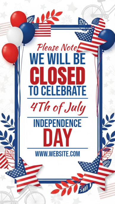 Store Closed for 4th of July Instagram Story template