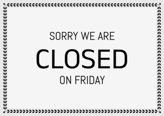 Store closed today Postcard template
