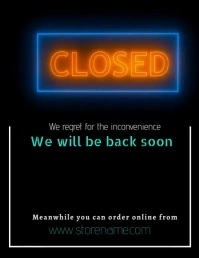 Store Closed Video Flyer Volante (Carta US) template
