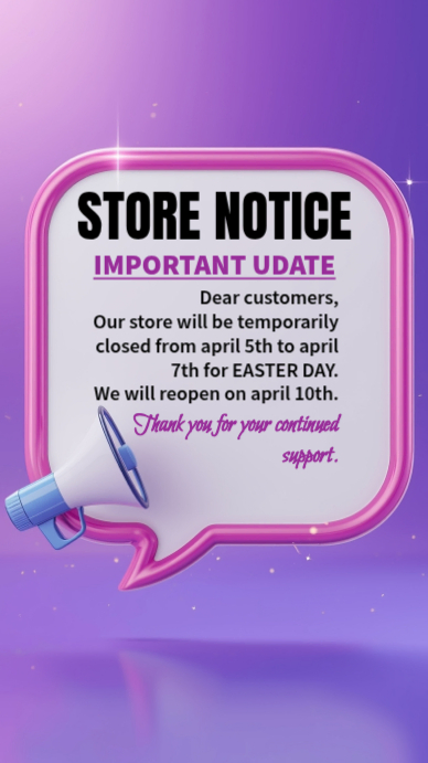 Store Closure Notice Digital Display Template | PosterMyWall