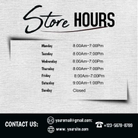 Store hours Wpis na Instagrama template