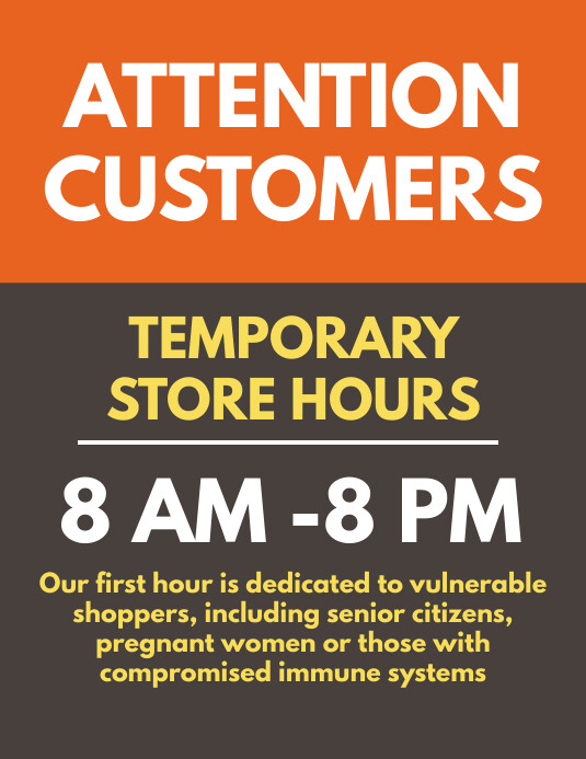 Store Hours Template PosterMyWall