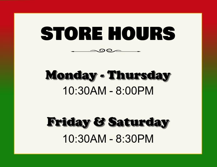 Store Hours Template | PosterMyWall