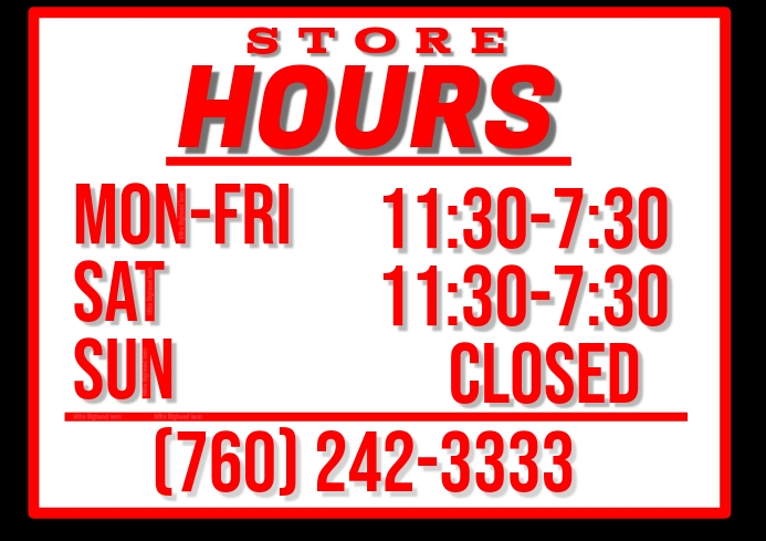 STORE HOURS Template | PosterMyWall