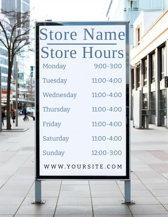 Store Hours of Work Digital Display city sign Template | PosterMyWall