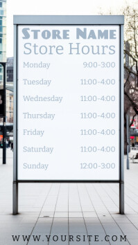 Store Hours of Work Digital Display city sign Instagram Story template