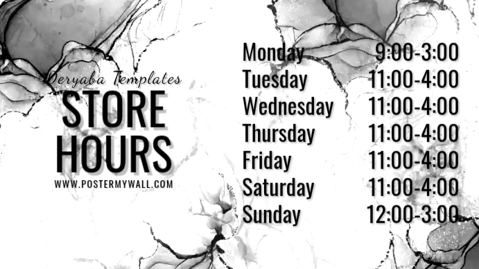 Plantilla de Store Hours Pantalla Digital | PosterMyWall