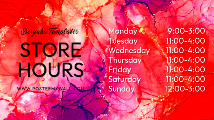 Copy of Store Hours of Work Digital Display | PosterMyWall