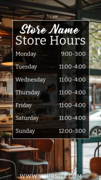 Store Hours of Work Digital Display red sign Template | PosterMyWall