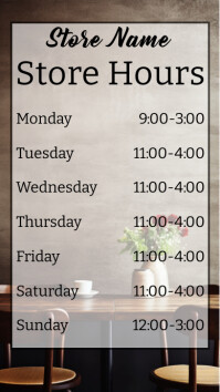 Store Hours of Work Digital Display sign template
