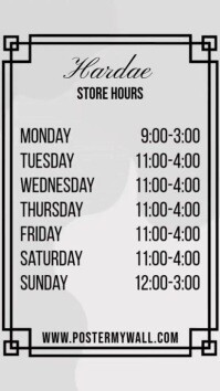 Store Hours of Work Instagram Post Video template