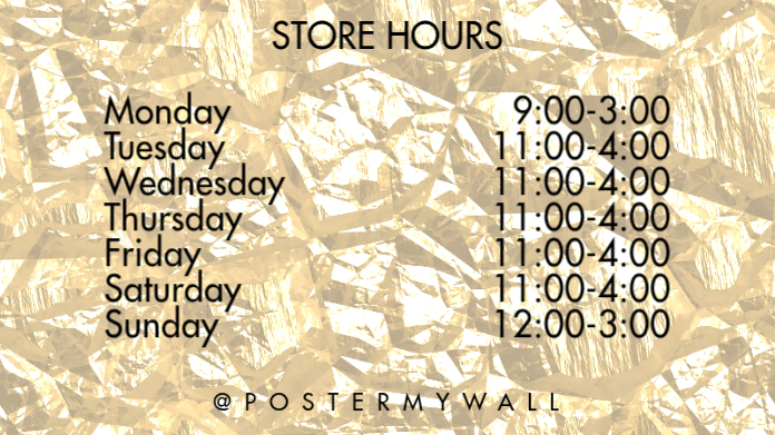 Yellow Store Hours Twitter Post Template | PosterMyWall