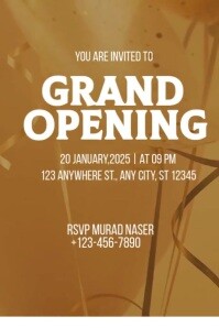 สีส้ม Grand Opening Event Poster Template
