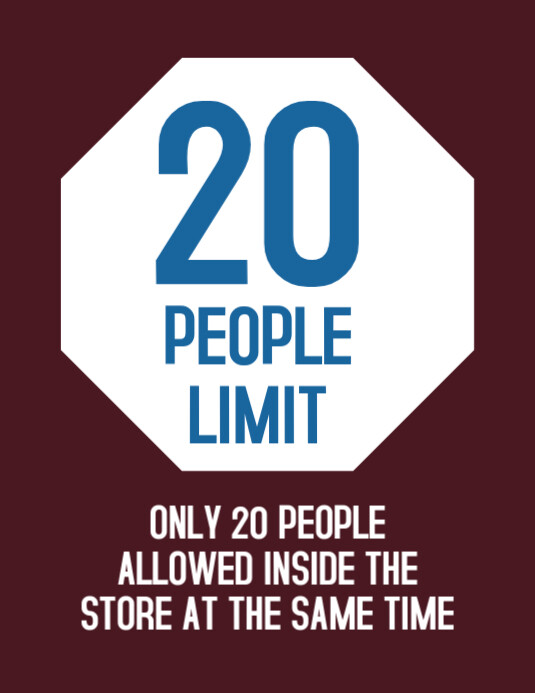 Store sign 20 people limit at once inside ad Flyer (US Letter) template