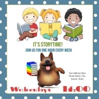 Story Time Flyer Template 方形(1:1)