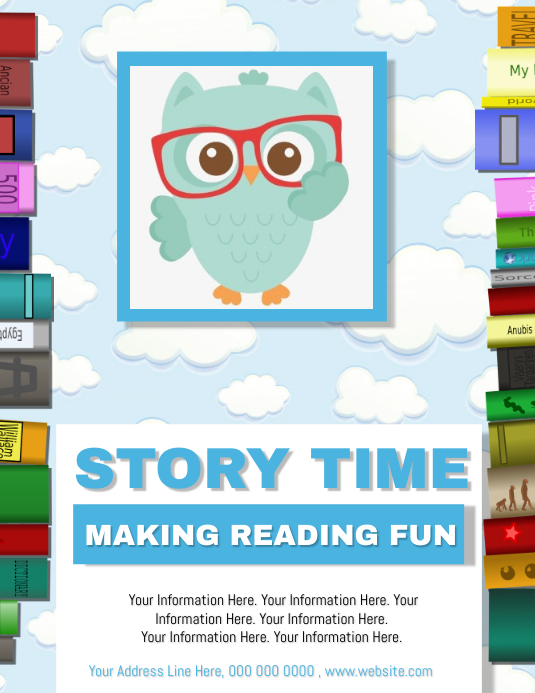 Reading Program Event Flyer Example Story Time / Reading Classes Flyer Template | PosterMyWall