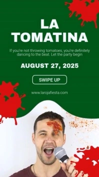 Story Video La Tomatina Green Instragram История на Instagram template