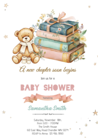 Storybook Baby Shower Invitation A6 template