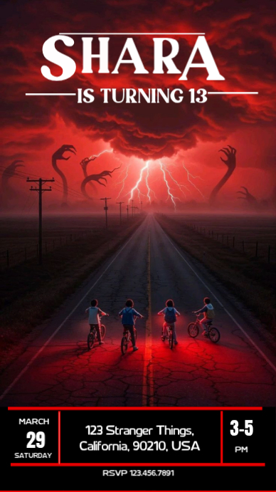 Stranger Things BIRTHDAY Instagram Story template
