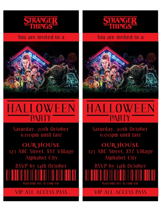 Stranger Things Halloween Invitation Template PosterMyWall Stranger Things Halloween Invitation Template PosterMyWall