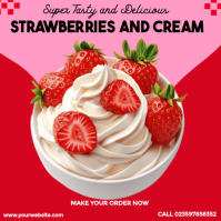 Strawberries and Cream Promotion Iphosti le-Instagram template